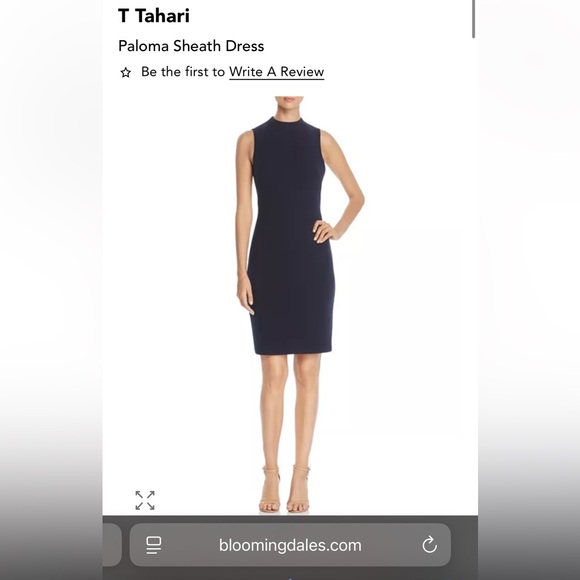 NWT Tahari Paloma Sheath Dress Taupe Size 8 - Picture 1 of 5